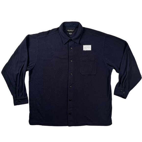 EDDIE BAUER Shirt Men's Snap-Up Long Sleeve Collared Notched Blue Large - Picture 11 of 11